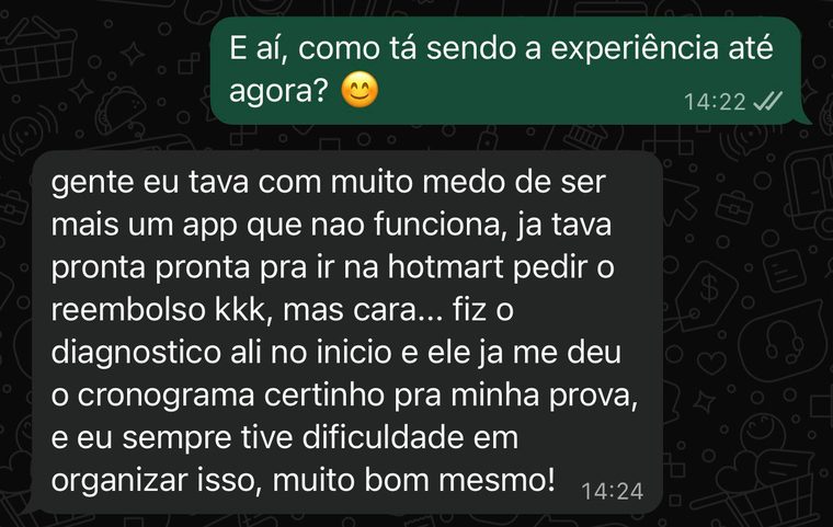 Mensagem de assinante do RESUMO CARD