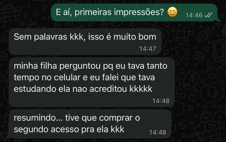 Mensagem de assinante do RESUMO CARD