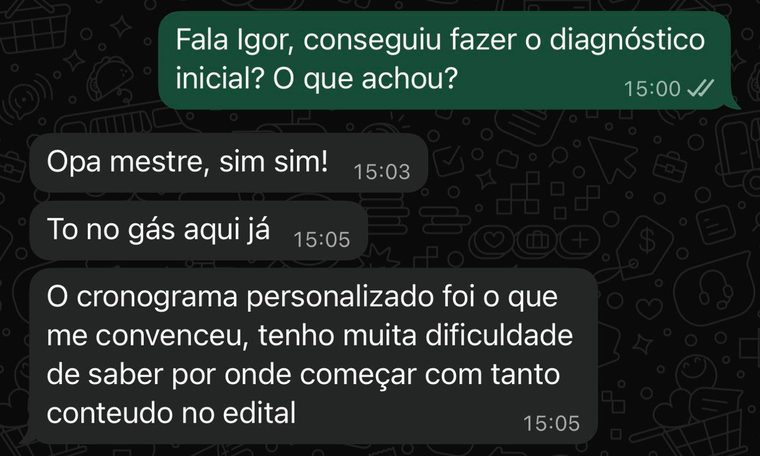 Mensagem de assinante do RESUMO CARD